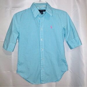 Ralph Lauren Sport Blue Gingham Top